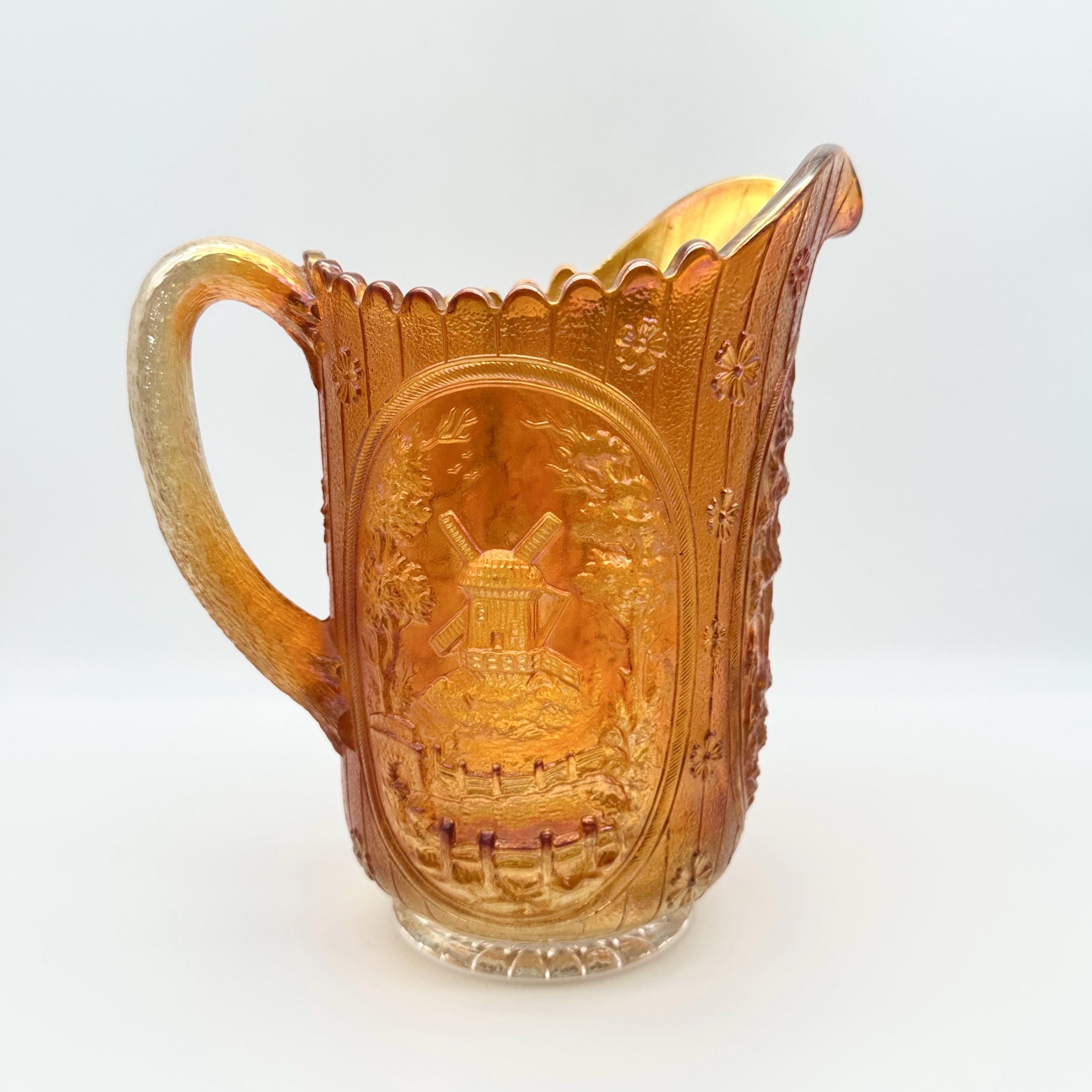 Carnival Glass Windmill Pitcher - Etsy