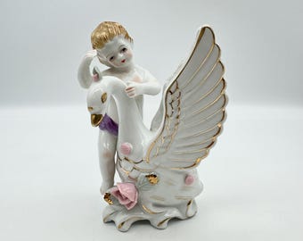 Swan Boy Vase, 5 1/4” tall