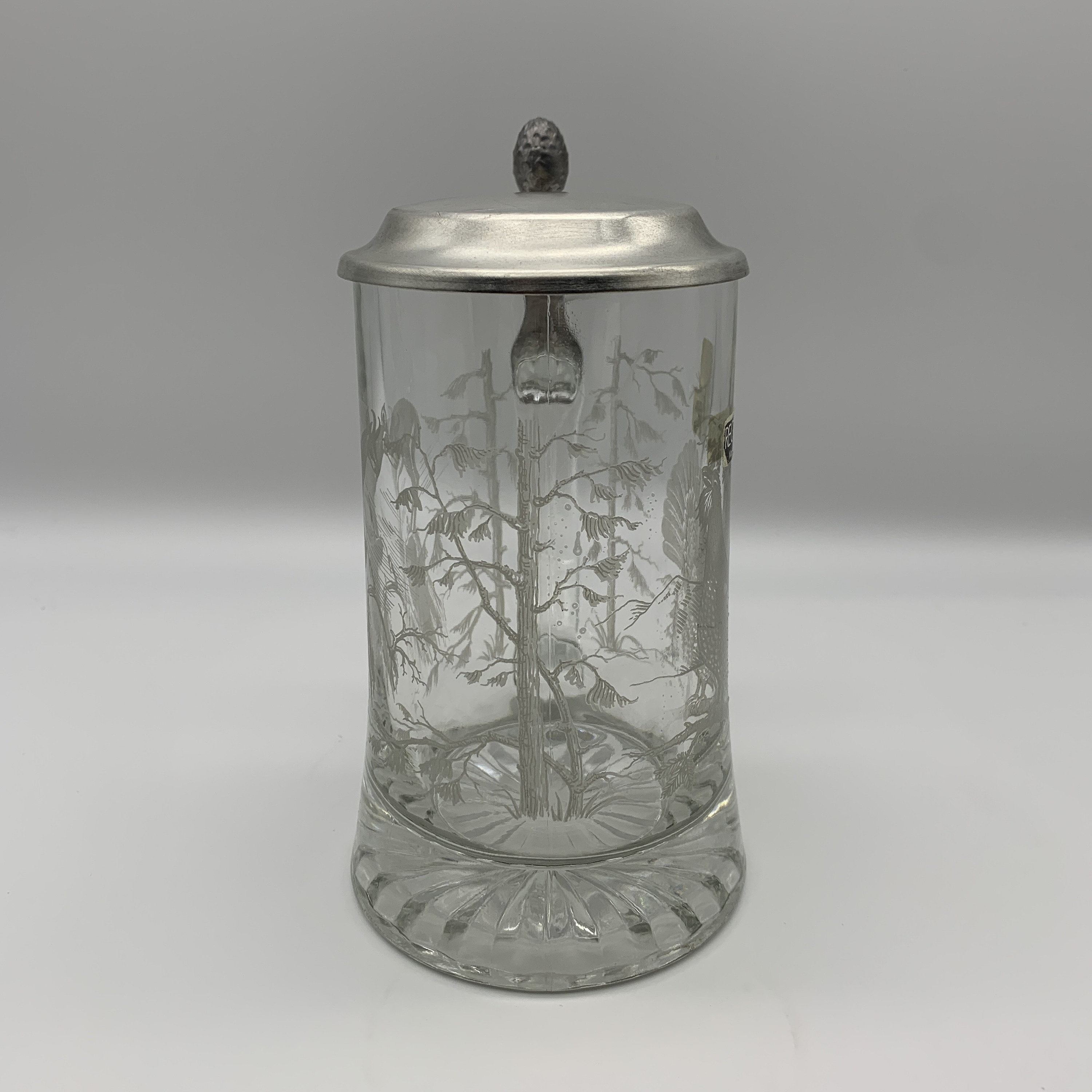 ⛰GlasFliesenmalerei 【Novembertag】 M.Horn Drinking Horn German Beer Stein