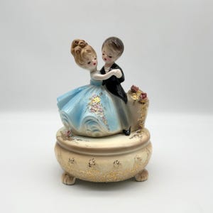 Josef Originals Dancing Couple Music Box, Anniversary Waltz, 6” tall