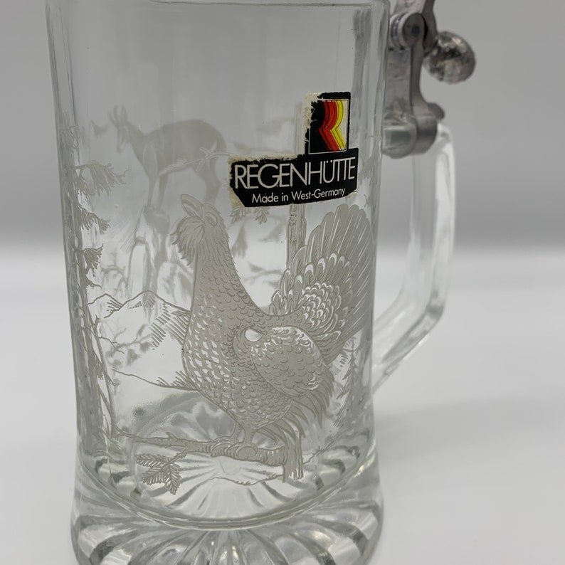 Regenhutte Heavy Glass Stein Etched Wildlife Design With Etsy