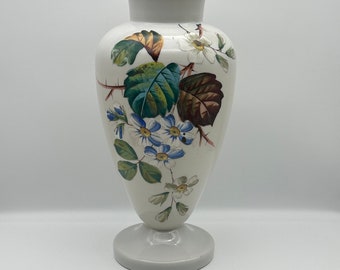 Vintage Hand-Painted Opaline Vase, 14 1/2” tall