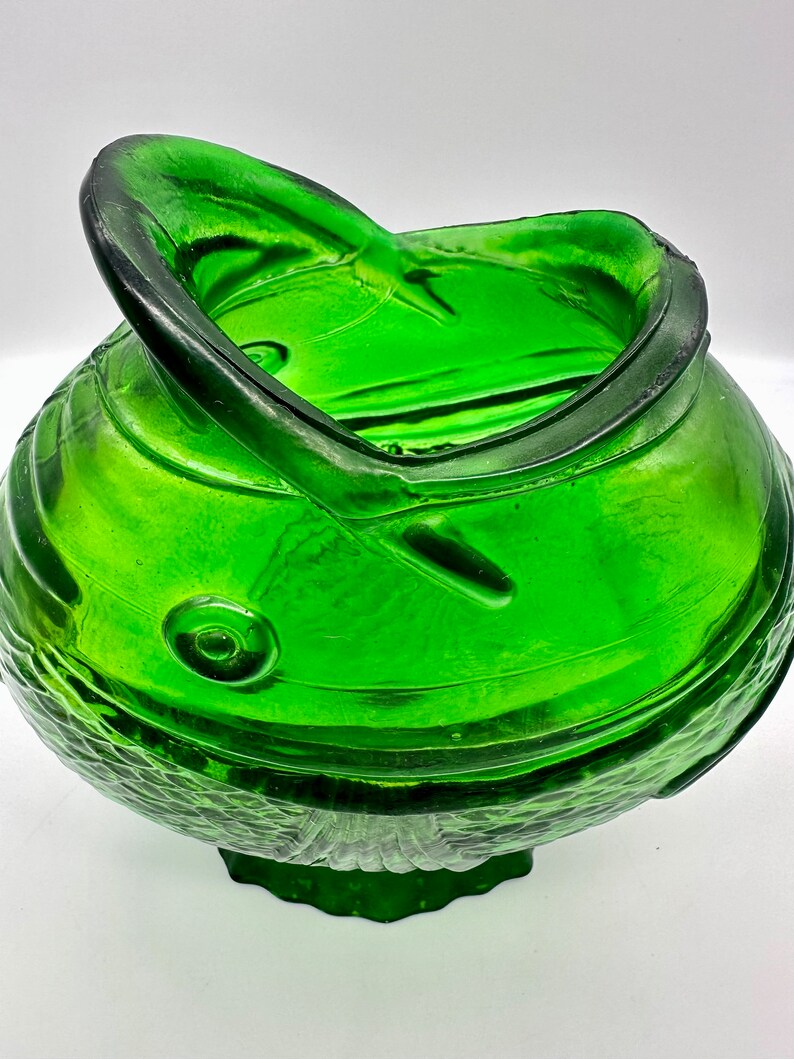 Bright Green Open Mouth Fish Glass Vase Made in Spain Etsy