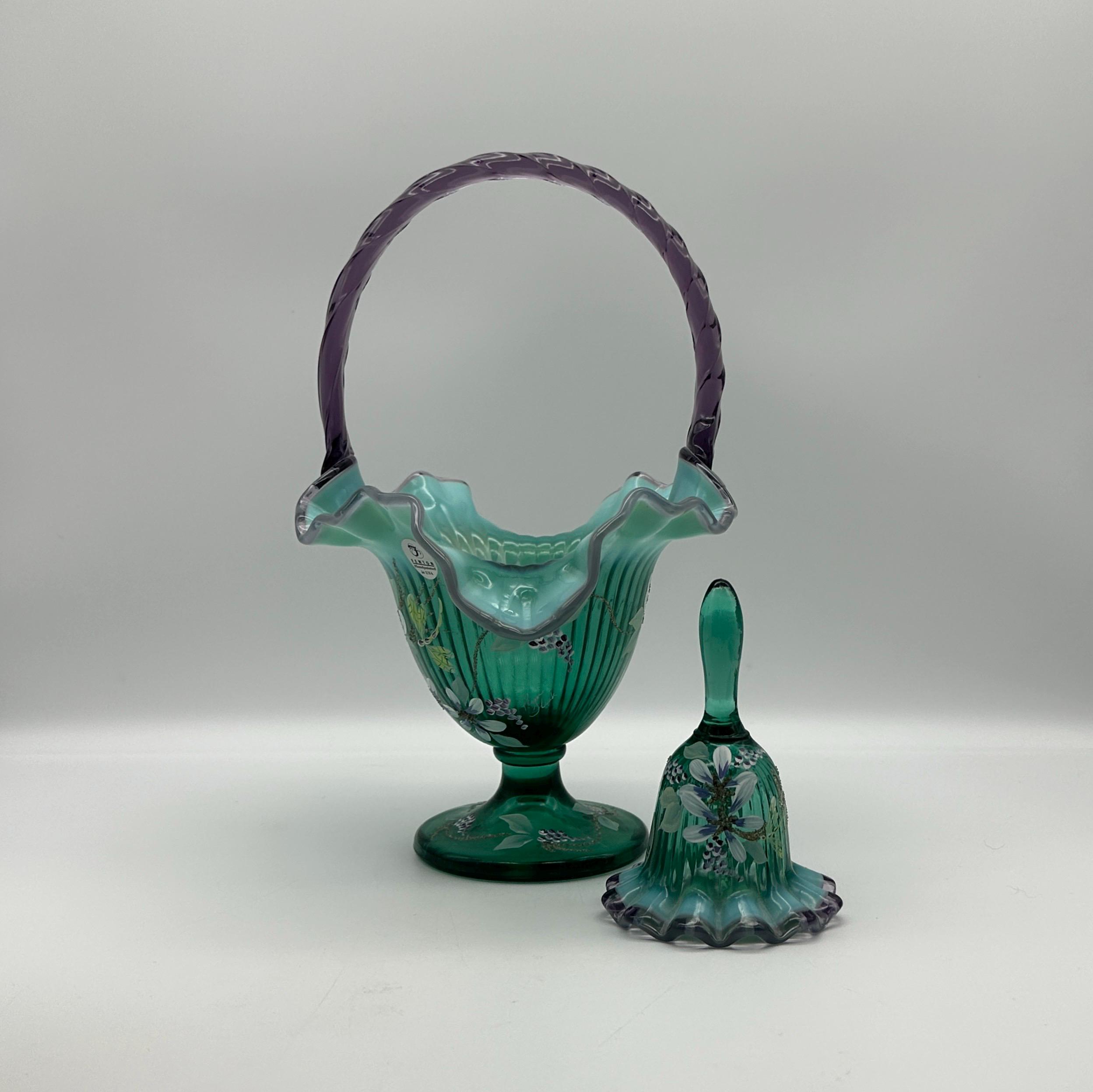 コクサイ NEW CENTURY Vintage Fenton New Century XXI Collection Basket & Bell Set