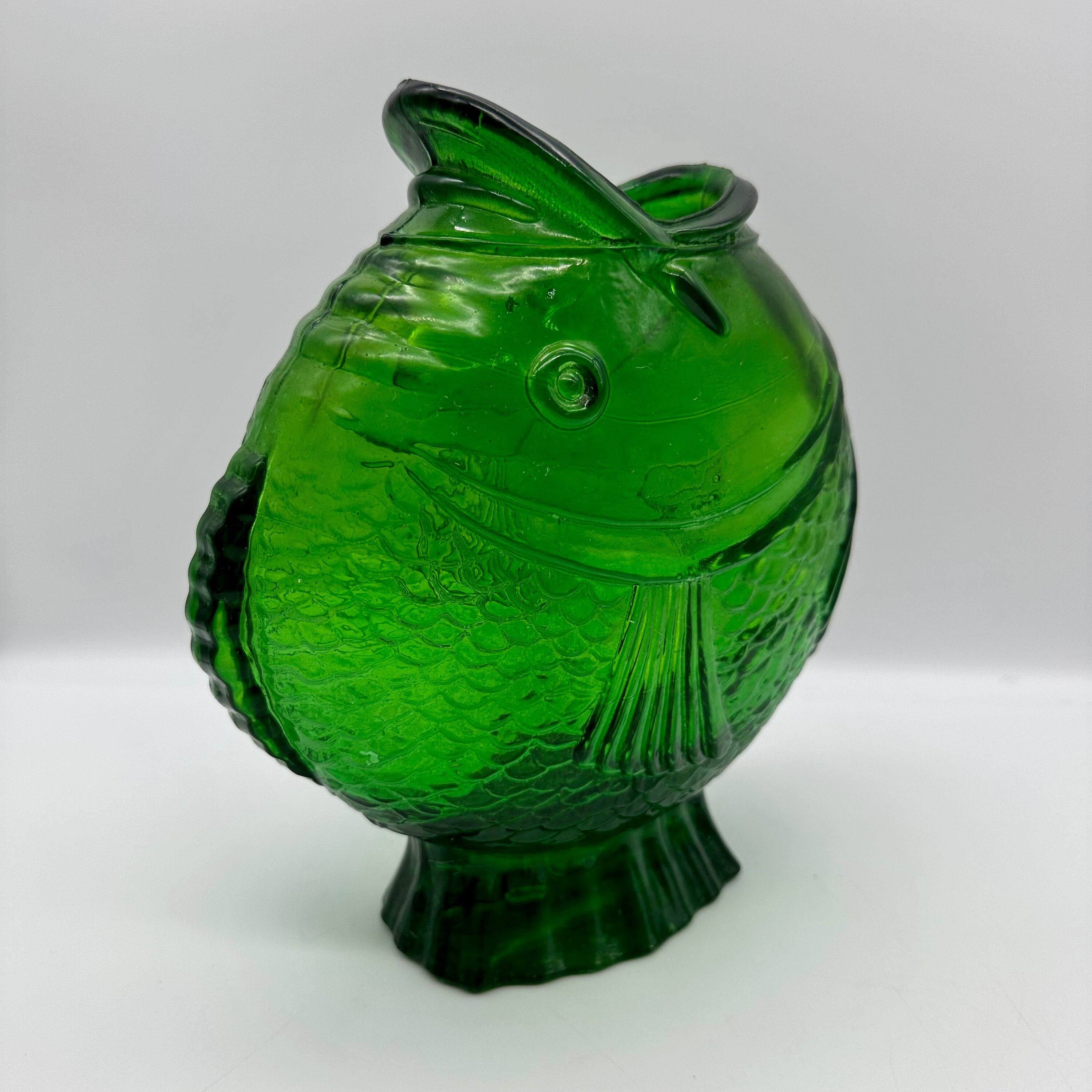 Bright Green Open Mouth Fish Glass Vase Made in Spain Etsy