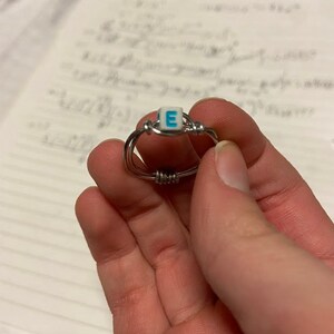 Anillo de alambre de monograma del alfabeto REGALO PERSONALIZADO