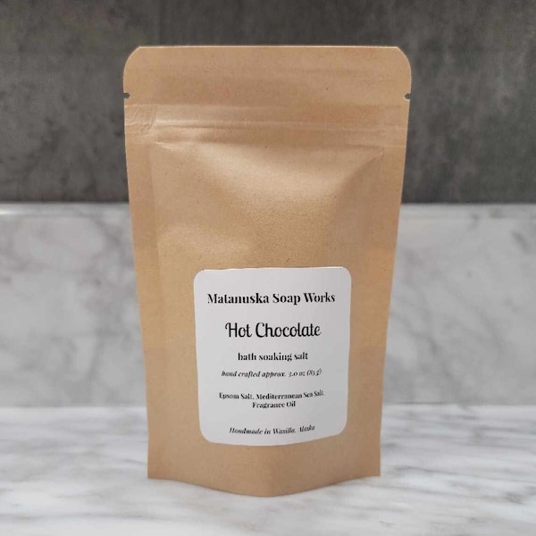 Hot Chocolate Bath Soaking Salts, Natural Skin Products, Gifts