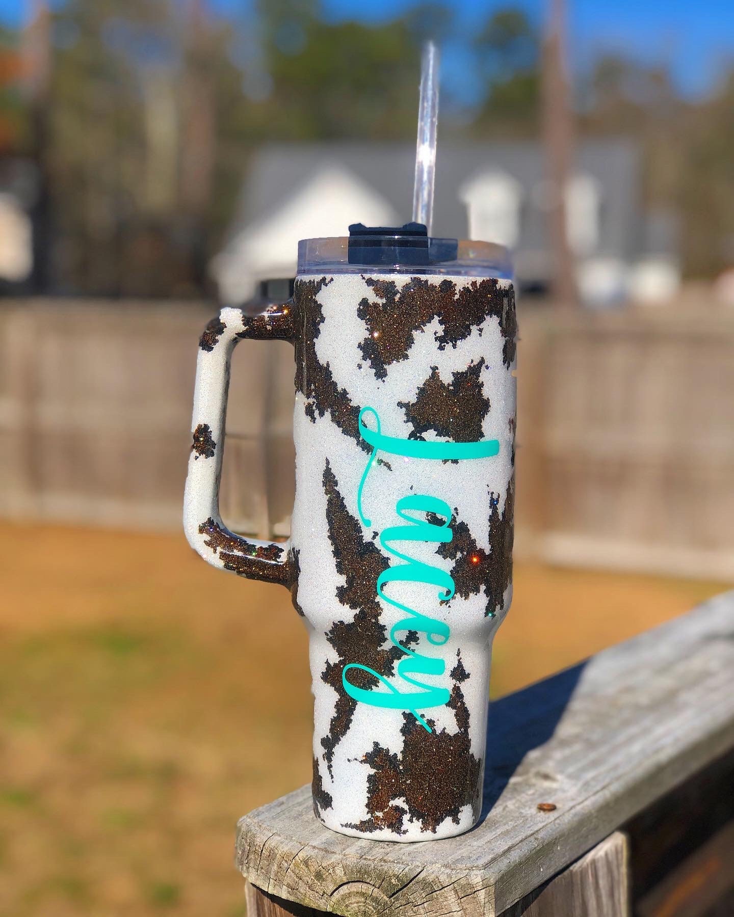 Custom Cow Print Stanley Tumbler 