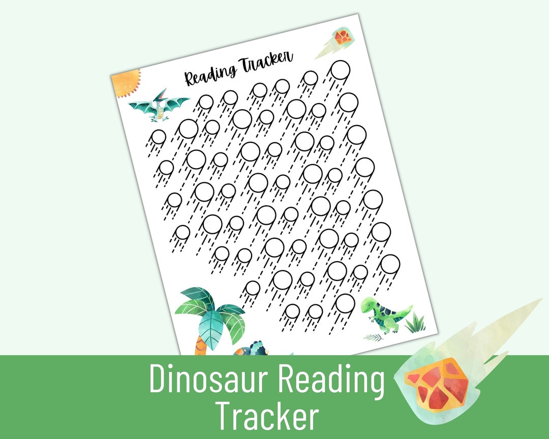 Dinosaur Reading Chart for Kids: Printable Reading Log (JPEG, PDF) - Etsy
