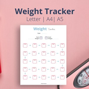 Weight Loss Tracker | Fitness Tracker | Weight Loss Goal Chart Sheet