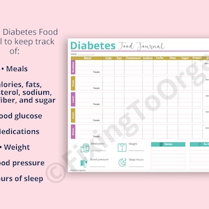 Diabetes Food Journal | Diabetes Meal Tracker - Etsy