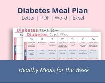 Diabetic Food List | Diabetic Meal Plan | Weekly Planner