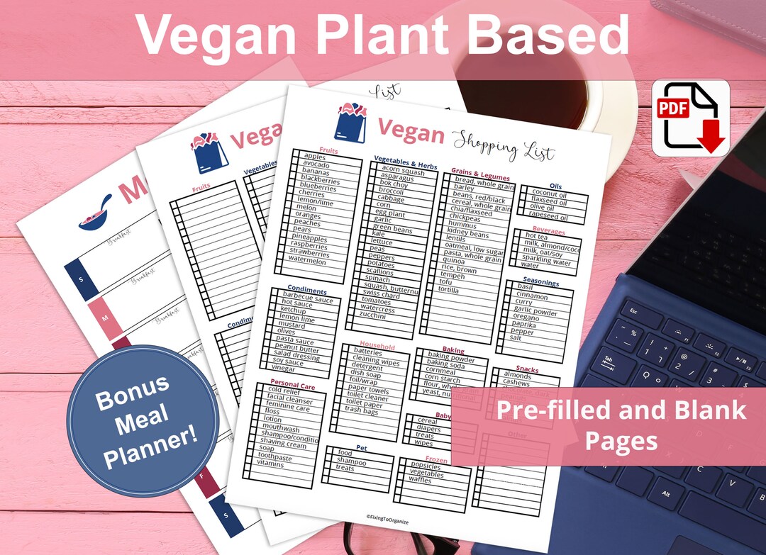 Grocery List | Shopping List | Vegan - Etsy
