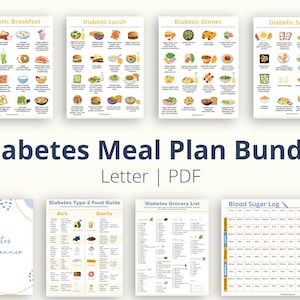 Diabetes Meal Plan | Diabetic Food List | Diabetic Food Chart | Do's and Don'ts Guide | Blood Sugar Log | low Carb