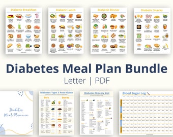Diabetes Meal Plan | Diabetic Food List | Diabetic Food Chart | Do's and Don'ts Guide | Blood Sugar Log | low Carb