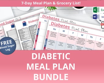 diabetic food grocery list etsy