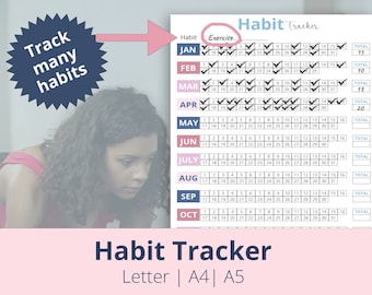 Habit Tracker | Goal Tracker | Progress Tracker Chart