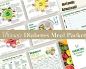 Diabetes Meal Plan | Glycemic Index Chart | Diabetic Food List | Grocery List | Food Journal | Glucose Blood Sugar Log