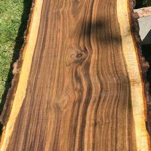 Live edge Wood Slabs - Black Walnut- Solid wood Desk, table, floating shelf, wood wall art, finished board, planing and sanding available