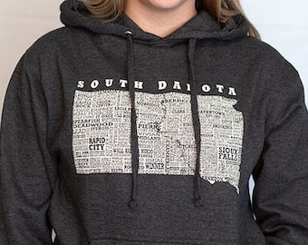 Hometown South Dakota Hooded Sweatshirt - Charcoal Heather