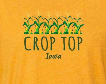 Crop Top Short Sleeved Tee - Iowa
