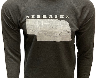 Hometown Nebraska Mid-weight Loopback Terry Sweatshirts