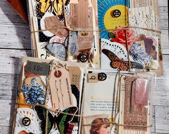 40+ pieces Junk journal ephemera mystery grab bag, junk journal ephemera, vintage junk journal , letter kit, collage kit, scrapbook supplies