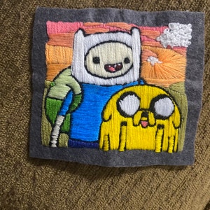 Made-to-Order Handmade Adventure Time Finn and Jake Embroidery Patch