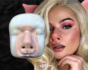 Realistic pig nose, animal silicone prosthetics: Silicone SFX Makeup, Latex Free, Halloween, Cosplay, Film