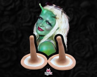 Silicone Alien, Snail, Shrek Horns Prosthetics: Silicone SFX Makeup, Latex Free, Halloween, Cosplay, Film