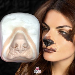 Realistic dog nose, animal silicone prosthetics: Silicone SFX Makeup, Latex Free, Halloween, Cosplay, Film