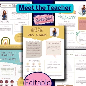 PRINTABLE Meet the Teacher BOHO bundle - 5 different editable options to choose from | Send with parents at open house or 1st day of school