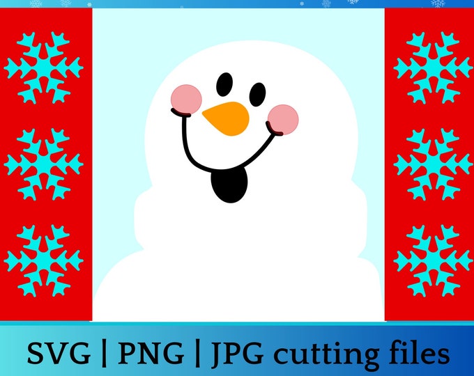 Layered Snowman holiday card SVG, PNG and JPG file, Snowman Christmas card, send to your cutting machine to create yourself or print and go