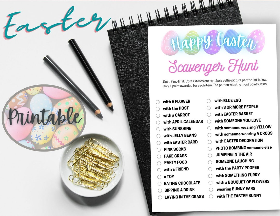 PRINTABLE Easter Party Game for Kids and Adults Scavenger Hunt Easter ...