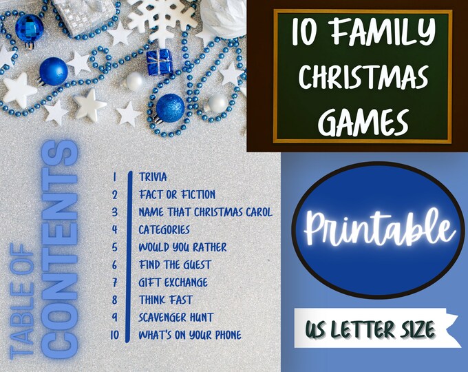 PRINTABLE Top 10 Family Christmas Party Games for Kids + Adults | Fun Christmas Activities for the Whole Family