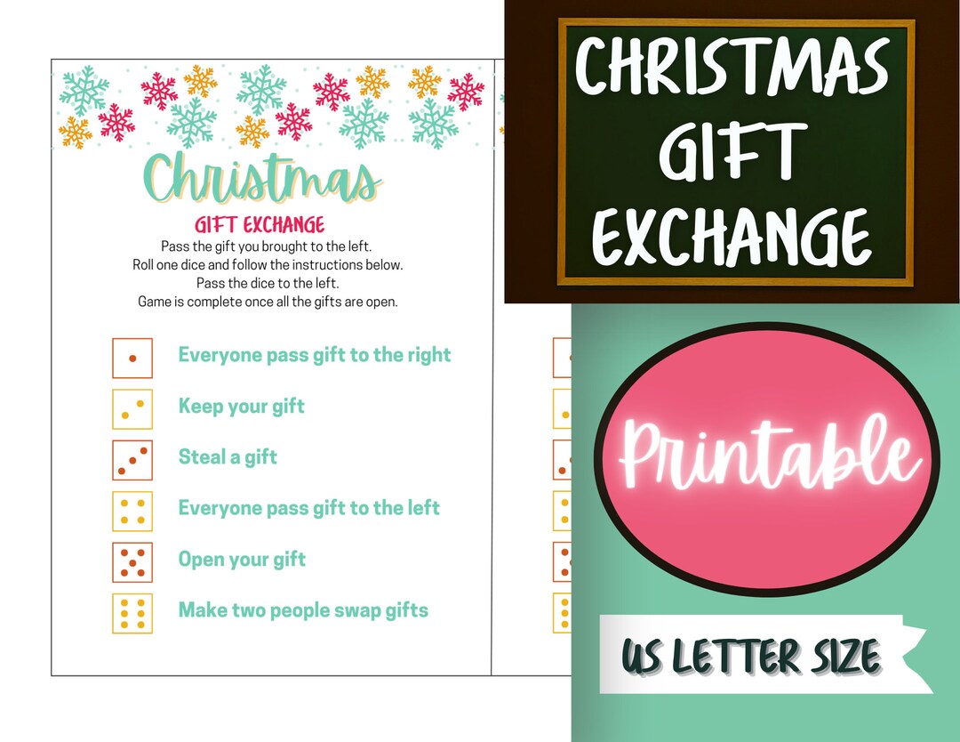 PRINTABLE Christmas Gift Exchange Game for Kids Adults Fun Christmas ...