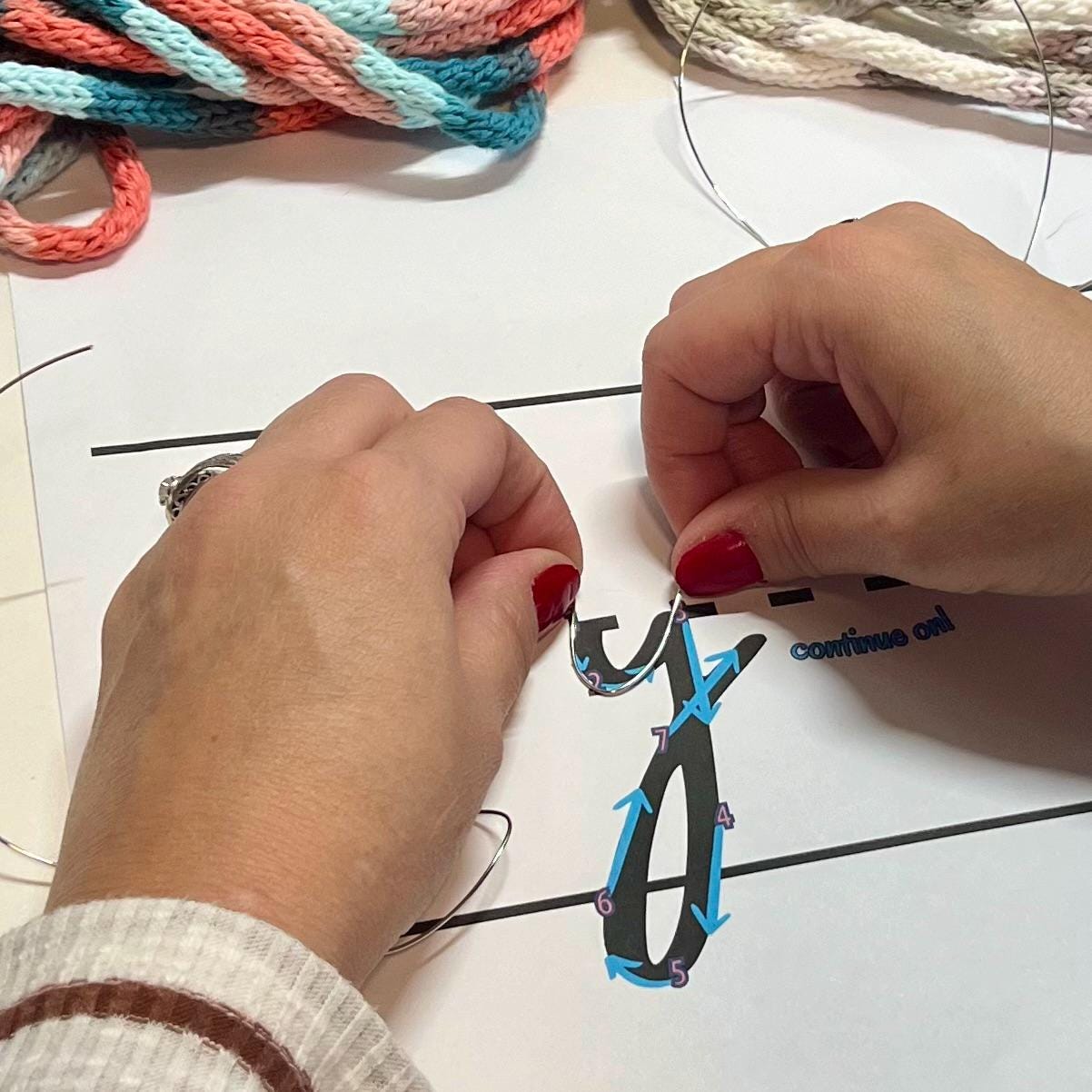 PRINTABLE Knitted I-cord Letter Learning Guide for Wire Art, Uppercase ...