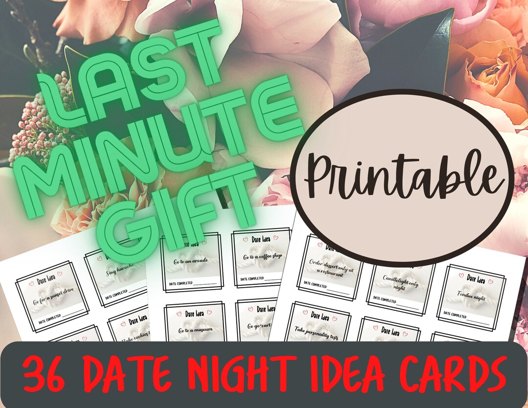 PRINTABLE Gift for Her or Him Date Night Idea Cards Great Etsy