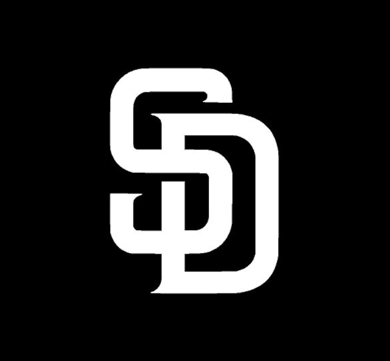 May include: White stylized interlocking "SD" logo on a black background. The letters are thick and bold, with a modern, clean design. The logo is a popular symbol for sports teams and merchandise.