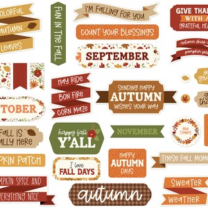 Echo Park 'I Love Fall' Titles & Phrases, Ephemera, Fall, Scrapbooking ...
