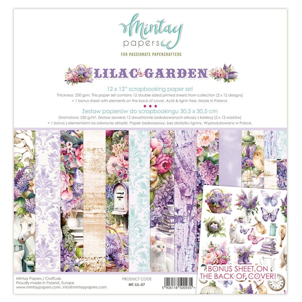 Mintay 'Lilac Garden' 12 x 12 Scrapbooking Paper Set, Mintay, Scrapbooking, Journaling, Cardmaking, Craft Projects, Albums, Mini-Albums