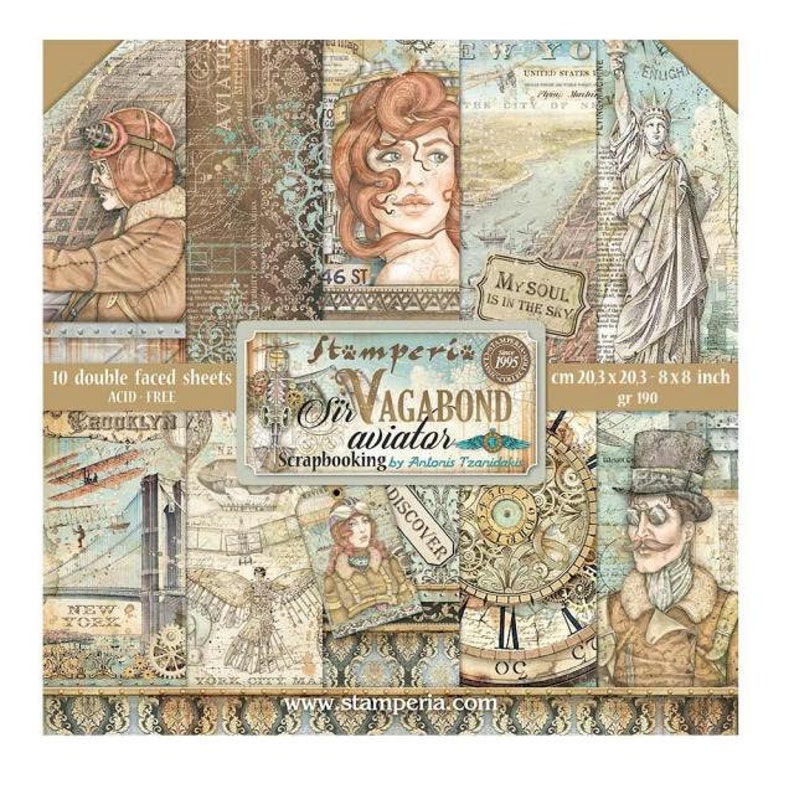 Stamperia Sir Vagabond Aviator 6x6 Inch Paper Pack (SBBXS18