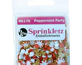 Peppermint Party Polymer Sprinkletz, NK169, Embellishents, Scrapbooking, Cardmaking, Shaker Cards, Crafts, Christmas, Sprinkletz, Candy