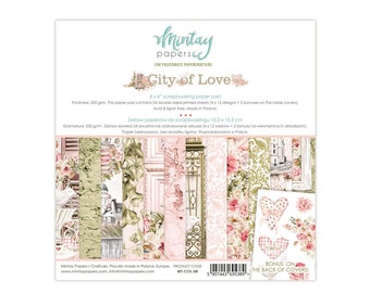 Mintay City of Love 6 x 6 Scrapbooking Paper, City of Love, Mintay, Scrapbooking, Scrapbook Paper, Journaling, Cardmaking, Craft Projects