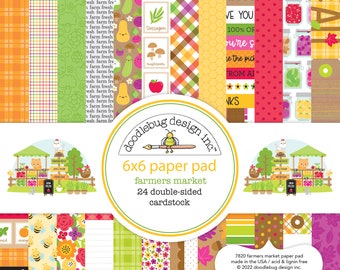 Doodlebug 'Farmer's Market' 6 x 6 Paper Pack, Farmer's Market, Doodlebug, Doodlebug Autumn, Fall, Scrapbooking, Cardmaking, Tags