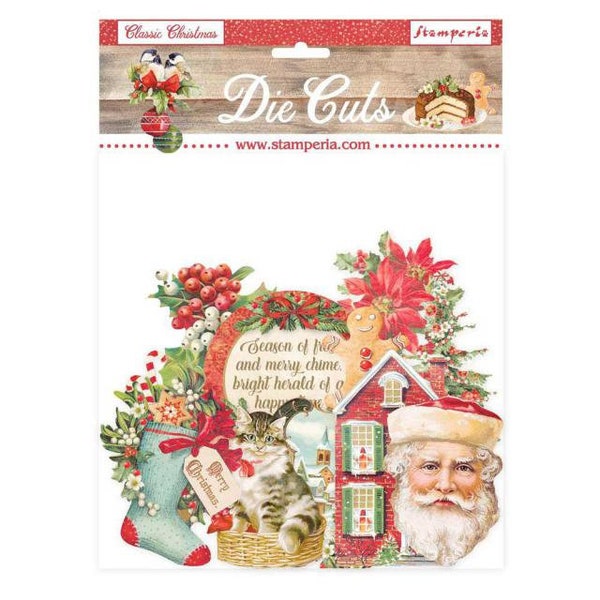 Stamperia 'Classic Christmas' DFLDC44, Die-Cuts, Christmas, Christmas Die-Cuts, Scrapbooking, Cardmaking, Journals, Mixed Media, Tags