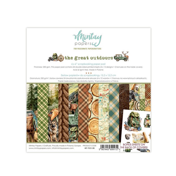 Mintay 'The Great Outdoors' 6 x 6 Scrapbooking Paper, Mintay, Scrapbooking, Journaling, Cardmaking, Craft Projects