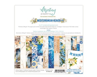 Mintay 'Mediterranean Heaven' (MT-MED-08) 6 x 6 Scrapbooking Paper, Mediterranean Heaven, Scrapbooking, Journals, Cardmaking, Craft Projects