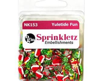Yuletide Fun Polymer Sprinkletz, NK153, Embellishents, Scrapbooking, Cardmaking, Tags, Shaker Cards, Crafts, Christmas, Sprinkletz, Santa