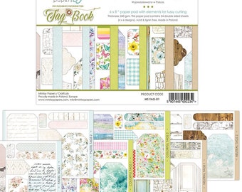 MINTAY Tag Book, 6" x 8" paper pad with elements for fussy cutting, Ephemera, Tag Ephemera, Scrapbooking, Cardmaking, Tags, Journals, Tags